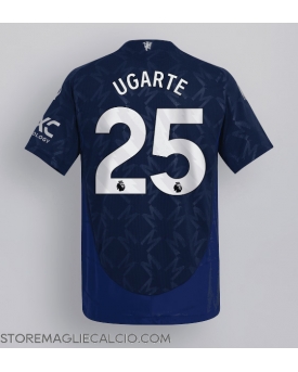 Manchester United Manuel Ugarte #25 Maglia Gara Trasferta Repliche 2024-25
